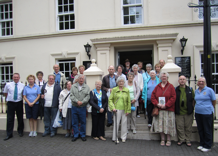 A visiting tour group.